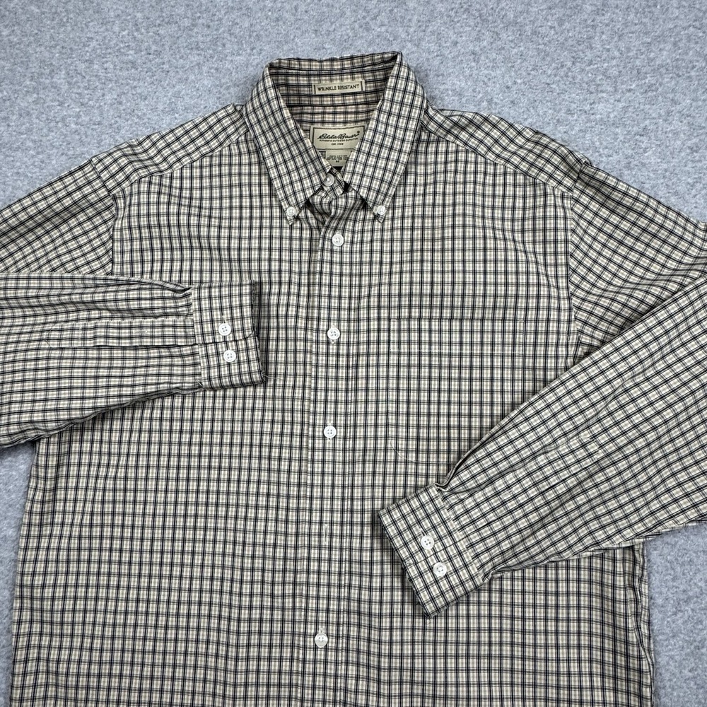 Eddie Bauer Wrinkle‎ Resistant Shirt Mens Medium Button Down Casual Work Teacher